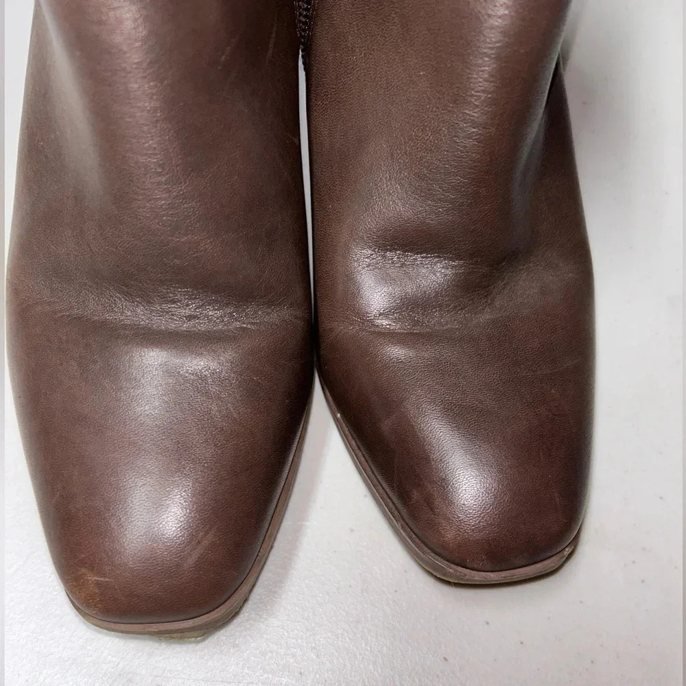 Franco Sarto Ilaria Heeled Leather Brown Booties Women’s 6M - Picture 7 of 11